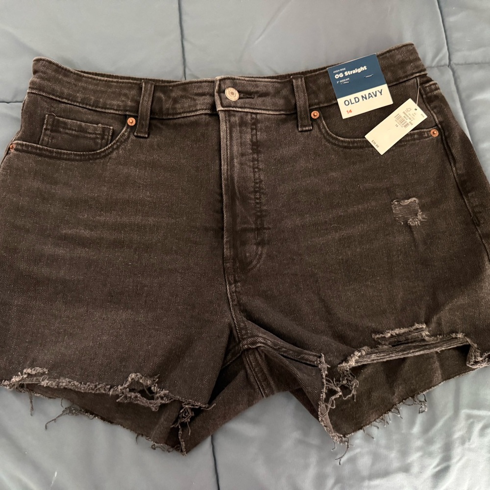 Old Navy Women's Distressed Black Jean Shorts